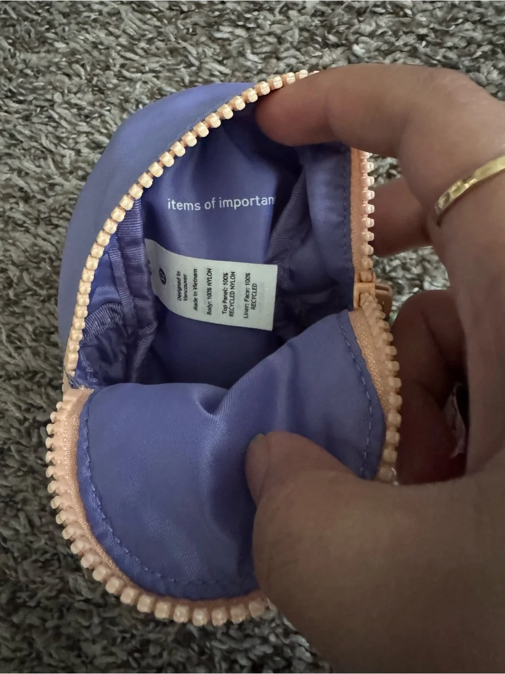 Reposting Lululemon athletica nano bag in Purple, Peach & Cream w/ Green Accent